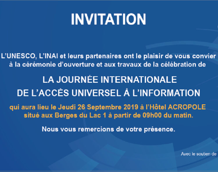 MDC participe à la célébration de la journée internationale de l'accès universel à l'information 2019