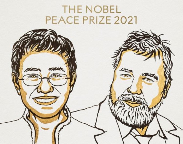 Le prix Nobel de la paix 2021 attribué à Maria Ressa et Dmitri Muratov